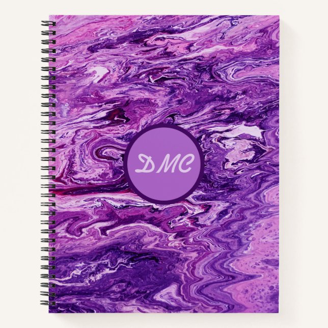 Dark Amethyst Marble Melt Notebook (Front)