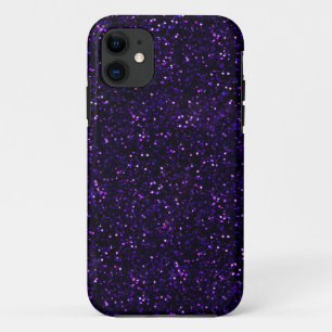 Dark Amethyst Purple Glitter iPhone 11 Case