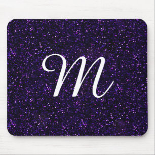 Dark Amethyst Purple Glitter Mouse Pad