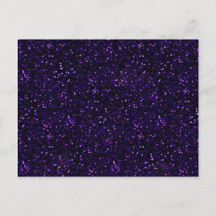 Dark Amethyst Purple Glitter Postcard