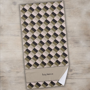 Dark and Beige Shades Colour Blocks Beach Towel