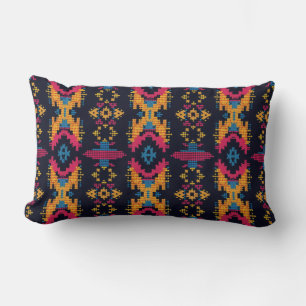 Dark and Bold Tribal Pattern Lumbar Cushion