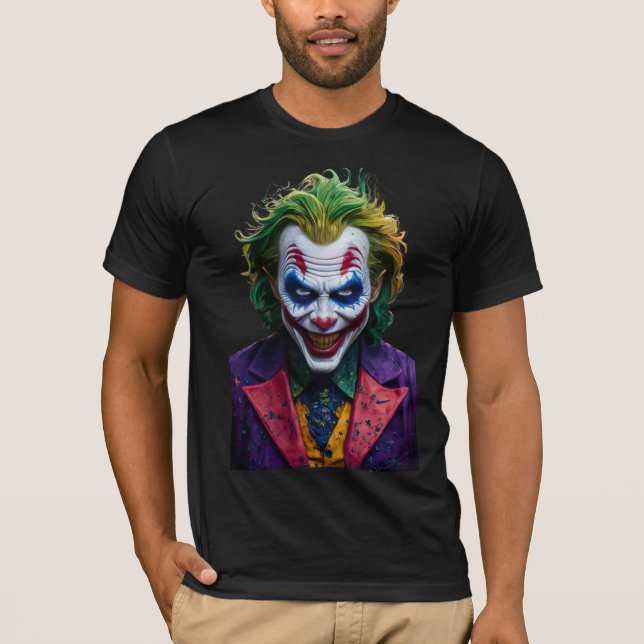 Dark and Captivating Joker Portrait T-Shirt Design (Front)