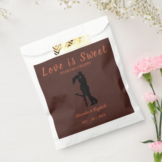 Dark and Earthy Love is Sweet Wedding Present Favour Bag (Sealed)
