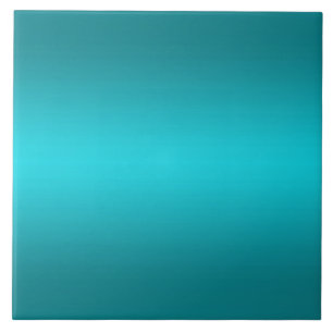 Dark and Light Aqua Blue Gradient - Turquoise Ceramic Tile