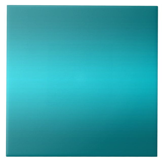 Dark and Light Aqua Blue Gradient - Turquoise Ceramic Tile (Front)