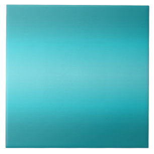 Dark and Light Aqua Blue Gradient - Turquoise Ceramic Tile