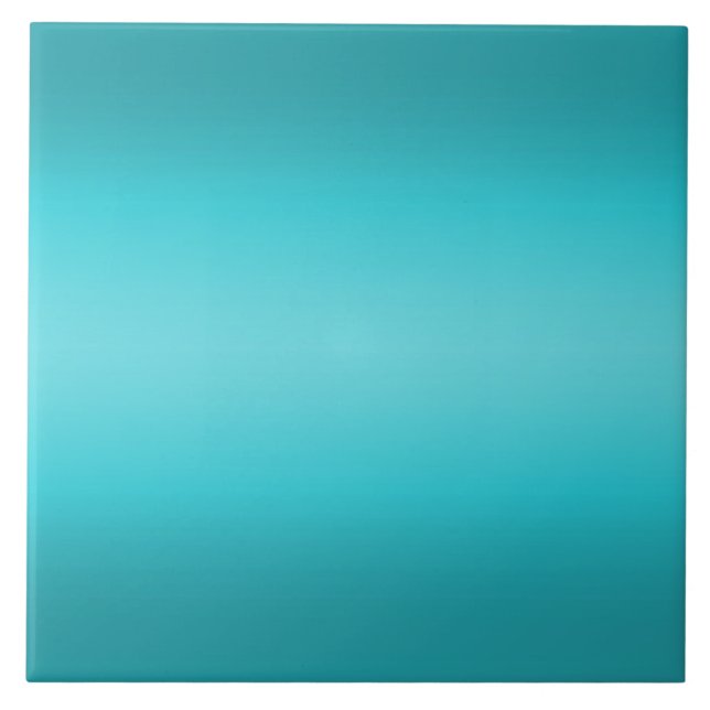 Dark and Light Aqua Blue Gradient - Turquoise Ceramic Tile (Front)