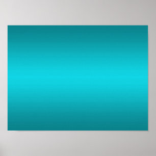 Dark and Light Aqua Blue Gradient - Turquoise Poster
