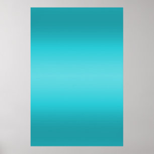 Dark and Light Aqua Blue Gradient - Turquoise Poster