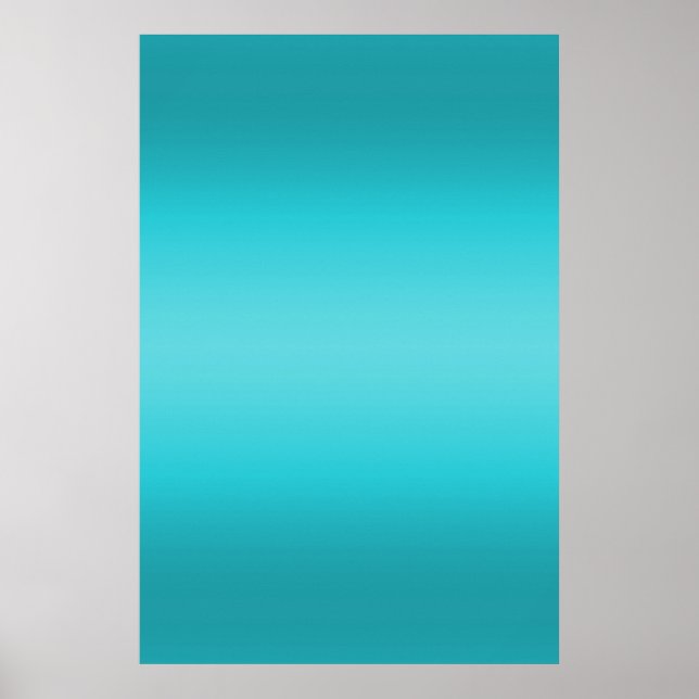 Dark and Light Aqua Blue Gradient - Turquoise Poster (Front)