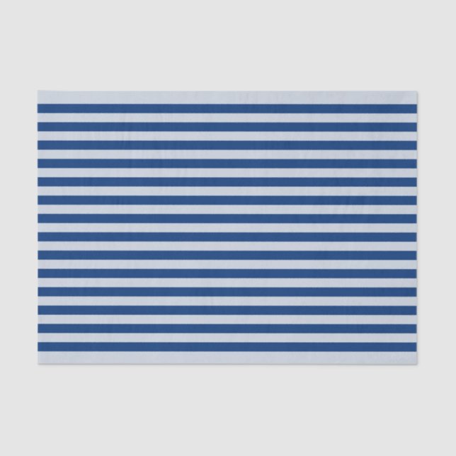 Dark and Light Blue Stripes Tissue Paper (Front)