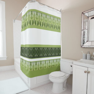 Dark and Light Green Shower Curtain