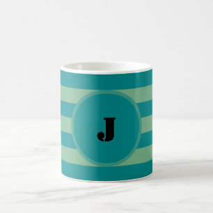 Dark and Light Green Stripes Coffee Mug