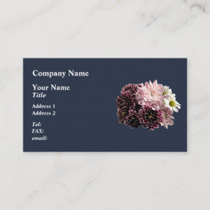 Dark and Light Mums and Daisies Business Card