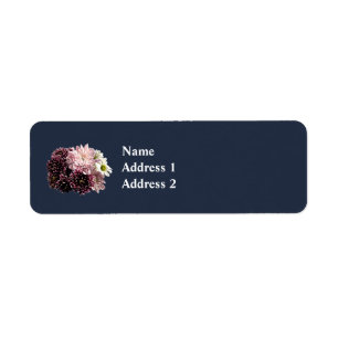 Dark and Light Mums and Daisies Return Address Label