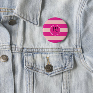 Dark and Light Pink Stripes 6 Cm Round Badge