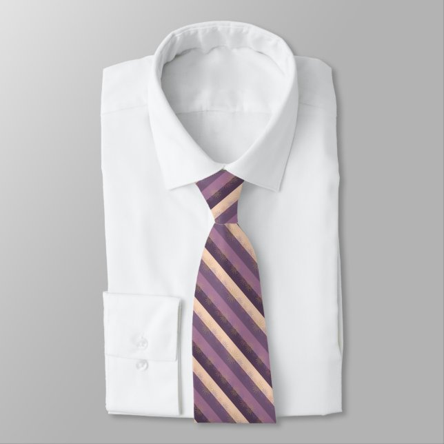 Dark and Light Purple New Year's Fireworks Tie (Tied)