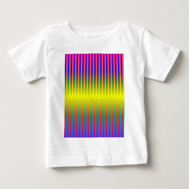Dark and Light Rainbows (Stripes) Baby T-Shirt (Front)