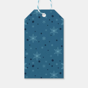 Dark and Light Turquoise Blue Snowflake Gift Tag