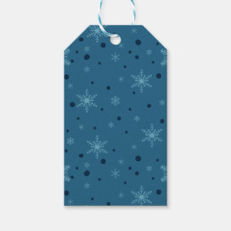 Dark and Light Turquoise Blue Snowflake Gift Tag