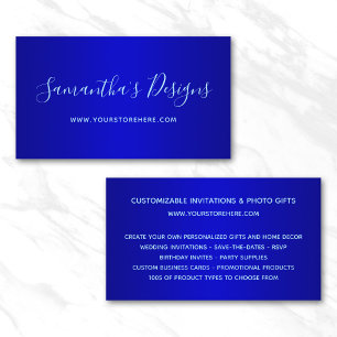 Dark and Medium Blue Ombre Online Store Business Card