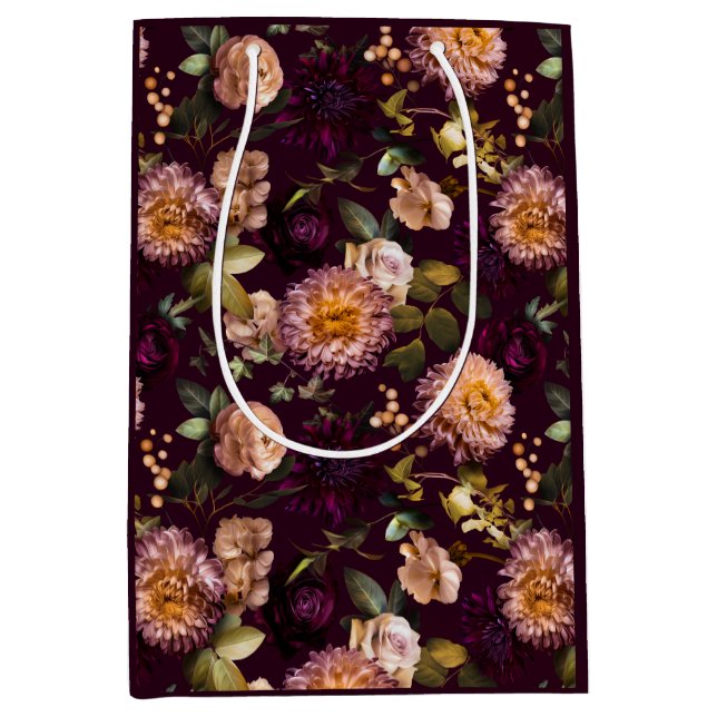 Dark and Moody Bridal Shower Wrapping Paper  Medium Gift Bag (Front)