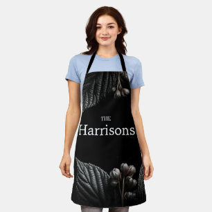 Dark and Moody Floral Frame with Custom Name Apron