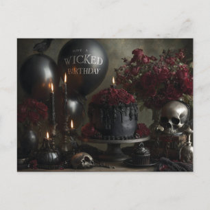Dark and Moody Gothic Birthday Still Life Holiday Postcard