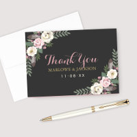 Dark and Moody Rose Pink Floral Boho Wedding