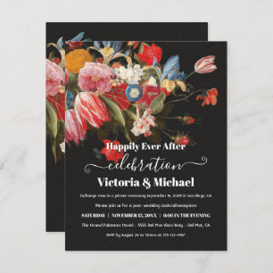 Dark and Moody Still Life Floral Post wedding RSVP Card