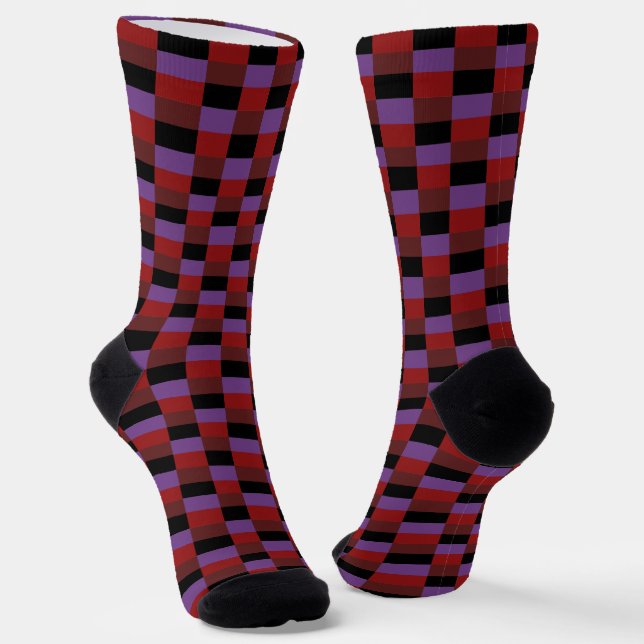 Dark and Red and Purple Combination Socks (Angled)