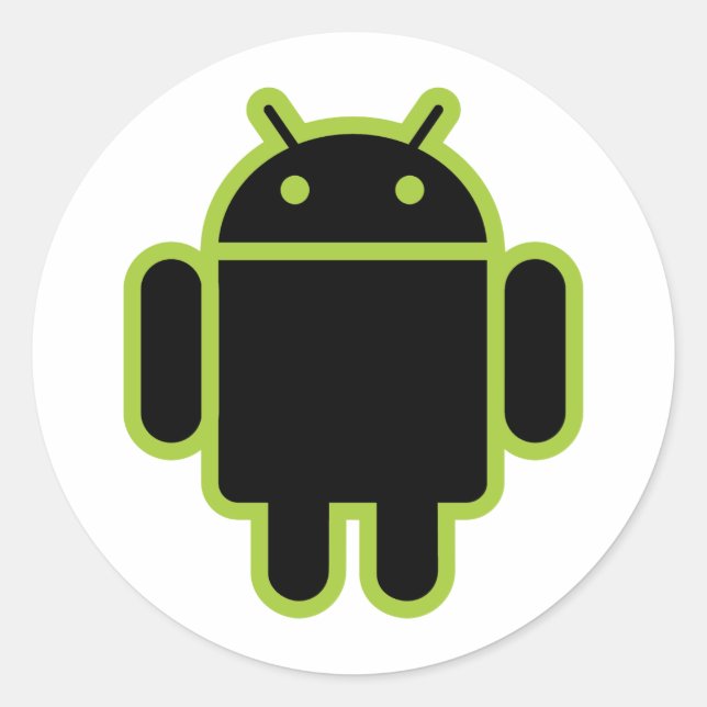 Dark Android Classic Round Sticker (Front)
