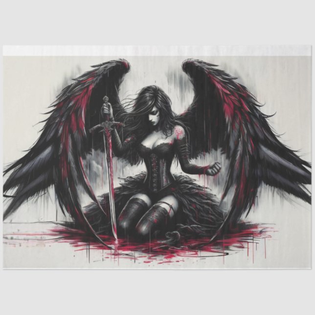 Dark Angel Comic Style Tissue Paper (Front)