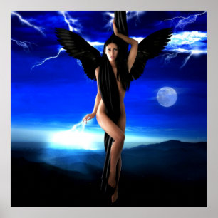 Dark angel,goddess divine, shaman woman, shakti poster