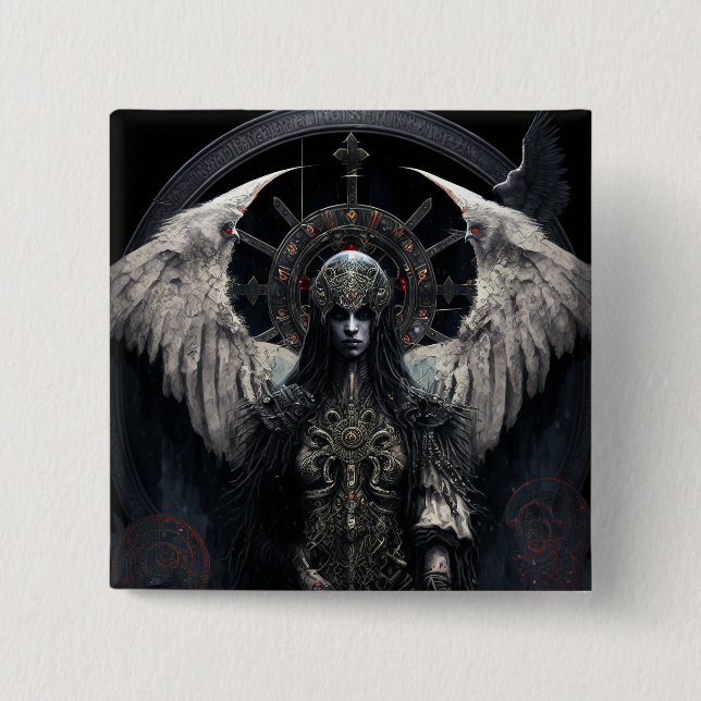 Dark Angel Gothic Fantasy Art 15 Cm Square Badge (Front)