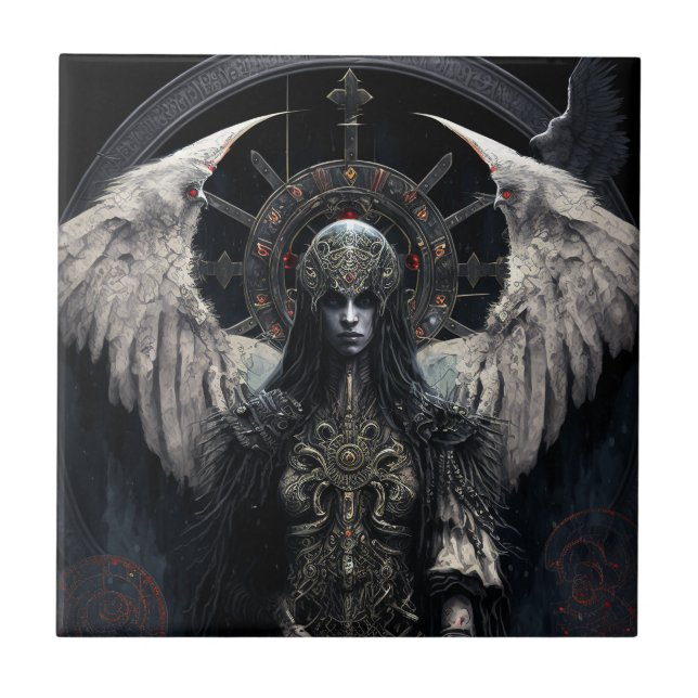 Dark Angel Gothic Fantasy Art Ceramic Tile (Front)