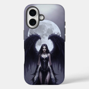 Dark Angel Gothic Moon – Mystical Fantasy Art iPhone 16 Case