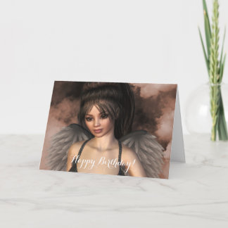 Dark Angel Grace Portrait Birthday Card