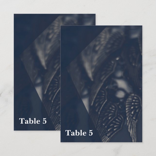 Dark Angel Wings Gothic Glam Table Number Card (Front/Back)