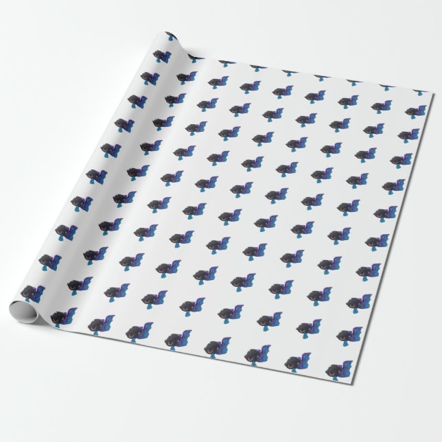 Dark Angelfish Wrapping Paper (Unrolled)