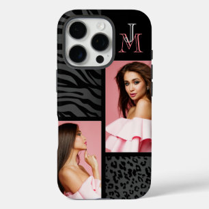 Dark Animal Print - Custom Photos & Monogram iPhone 16 Pro Case
