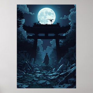 Dark Anime Aesthetic Poster – Gothic Japanese Mang