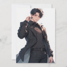 Dark Anime Boy Fashion Portrait | Black Esthetic