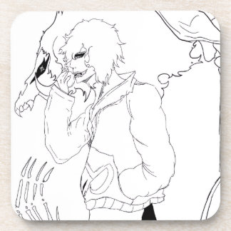 Dark Anime Fantasy Crow and Demon Art Coaster
