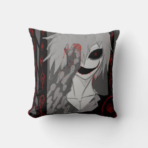 Dark Anime Fantasy Crow and Demon Art Cushion