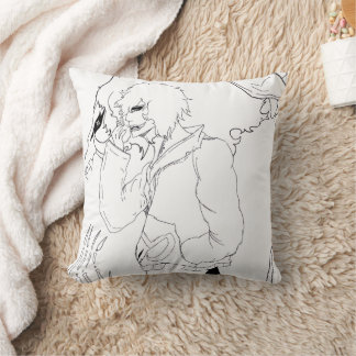 Dark Anime Fantasy Crow and Demon Art Cushion