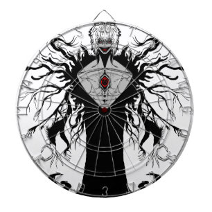 Dark Anime Fantasy Crow and Demon Art Dartboard