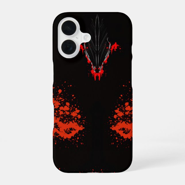 Dark Anime Fantasy Crow and Demon Art iPhone 16 Case (Back)