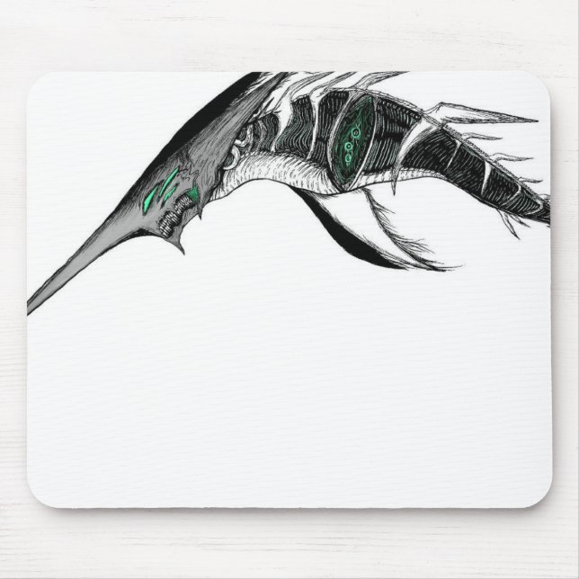 Dark Anime Fantasy Crow and Demon Art Mouse Pad (Front)